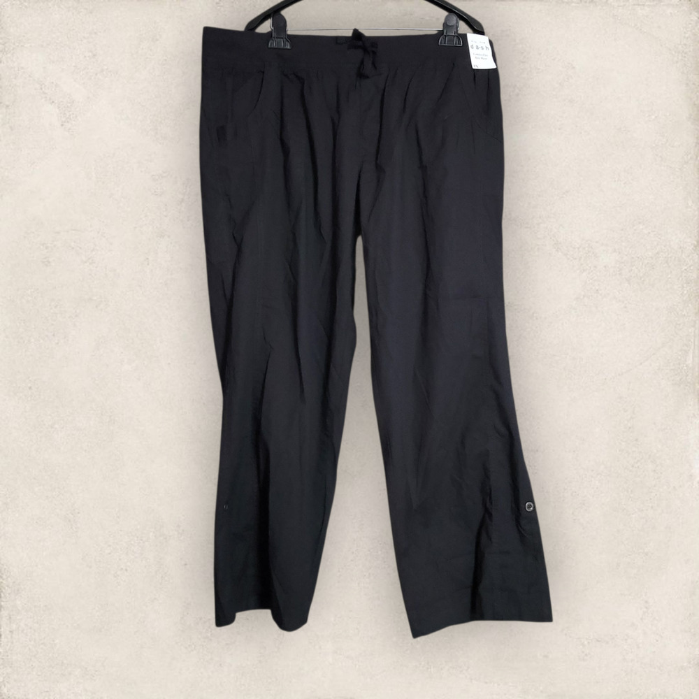 Dash Jemma Lightweight Classic Athleisure Roll Leg Black Pants Size 1X